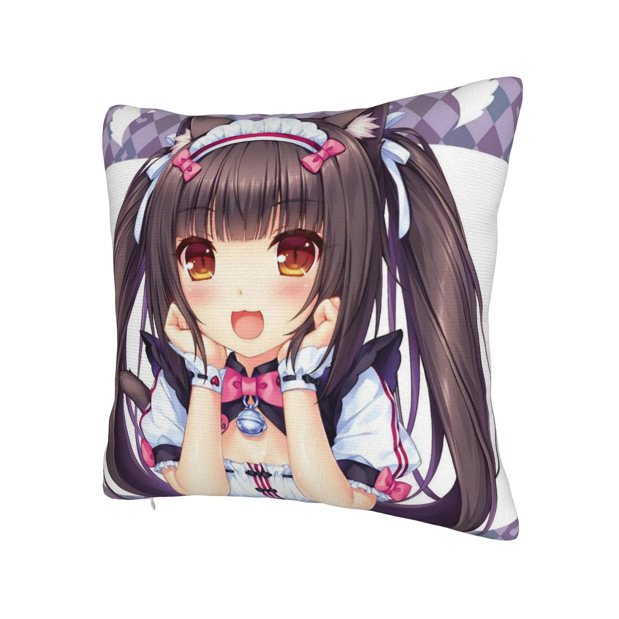 Decorative Pillowcase Anime N-Nekopara Merchandise Living Room  Pillow Case Cover Square Multiple Sizes