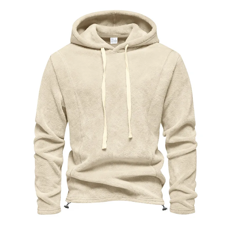 Loose Polar Fleece Men's Heavyweight Hooded Outdoor Tactical Training Warm Solid Color Sweatshirt