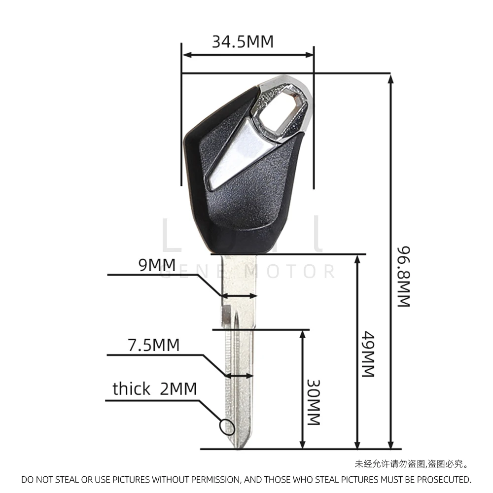 1 قطعة جديد فارغة مفتاح دراجة نارية استبدال مفاتيح غير مقطوعة لكاواساكي NINJA250 ZX250R EX250 Versys-X300 NINJA300 ZX300R EX300 ZX650R S #3