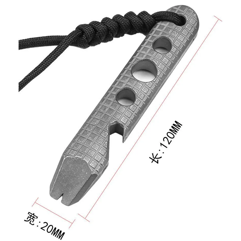 Imagem -05 - Multifuncional Liga de Titânio Crowbar Extrator de Unhas Abridor de Garrafas Edc Pry Bar Cinzel Auto-defesa Window Breaker 120 mm