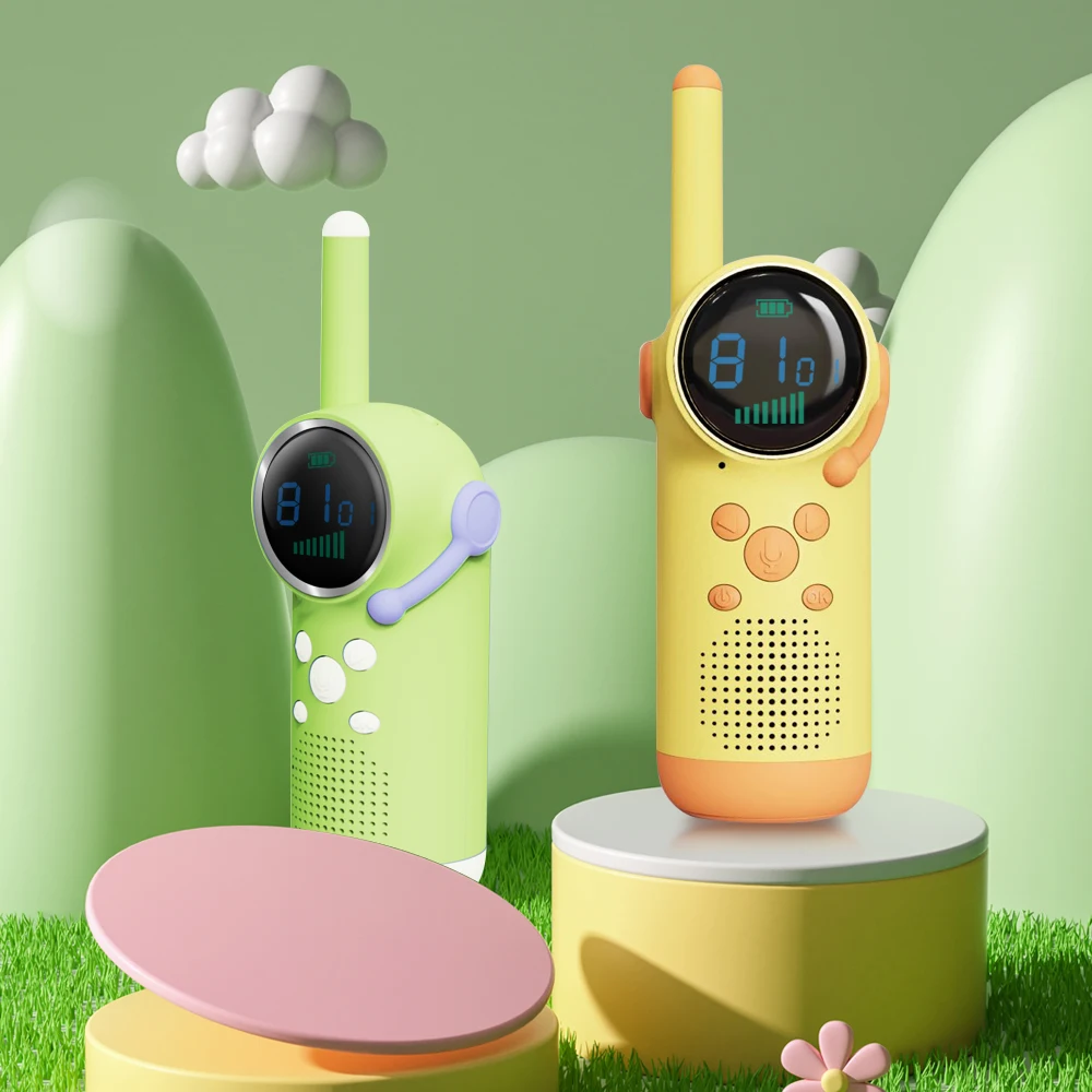 

2025 wireless cartoon children's walkie talkie color screen long standby puzzle toy parent-child interactive charging birthday g