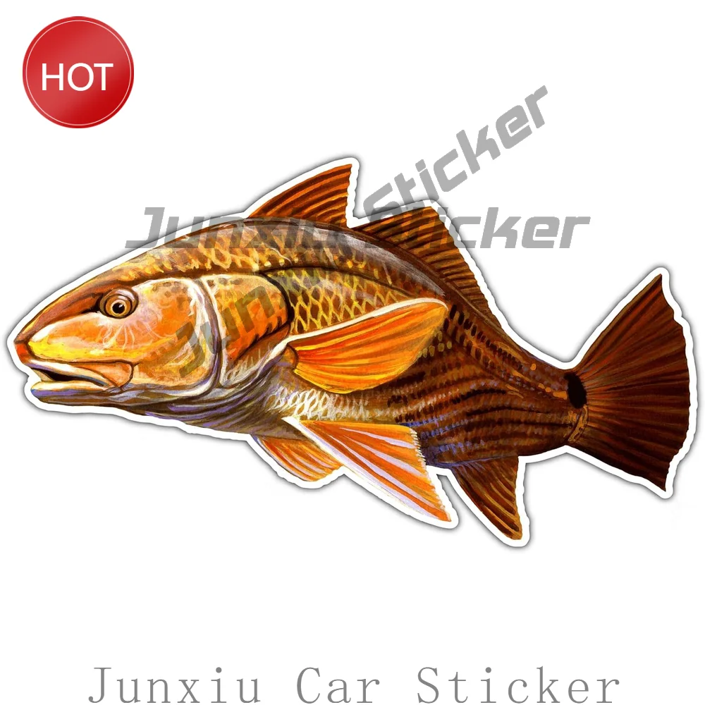 Redfish Ocean Sea Life PVC Vinyl Sticker For Car Window And Fishing Boat Graphic Decoration For Anglers Decal