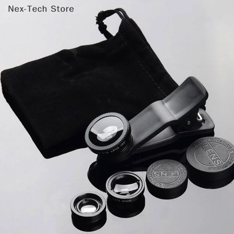 3In1 Mobile Phone Fish Eye+Wide Angle+Macro Camera Lens For Universal Cell Phone