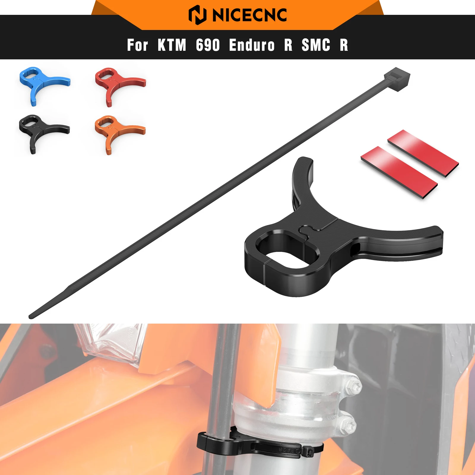 

NICECNC For KTM 690 Enduro R SMC R 2008-2026 Front Brake Line Guide Clamp For Husqvarna 701 Enduro/Supermoto GasGas 700 SM/ES
