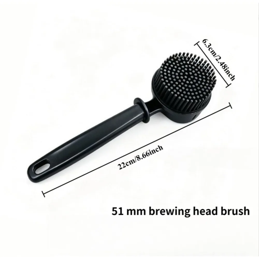 1PC Long-handled round silicone coffee machine cleaning brush – coffee brush specifically designed for espresso group heads