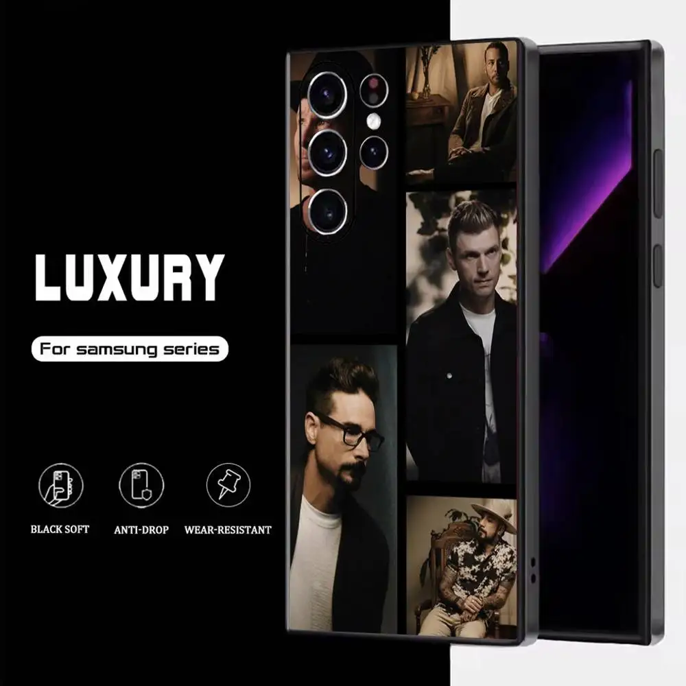 حافظة هاتف B-Backstreet Boys BSB لهاتف سامسونج S25، S24، S23، S22، S21، S20، S10، Ultra، Plus، Lite، FE، غطاء أسود من السيليكون الناعم #5