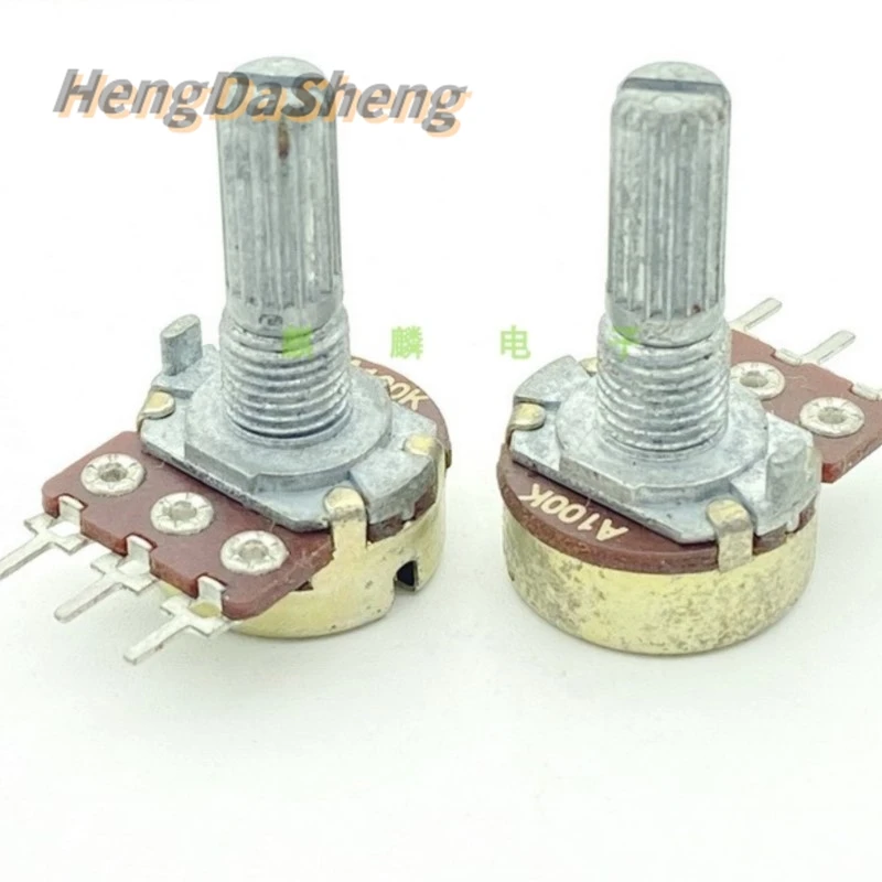 

5Pcs/Lot Type 16 A100K Single 3-pin Power Amplifier Speaker Volume Potentiometer With Center Positioning