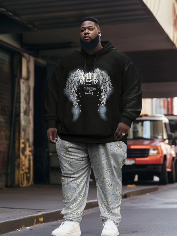 Zooy (L-9XL) Herren Plus Size Spaß Farb block lässig Persönlichkeit Trend Street Bear Flamme Graffiti Mode Langarm Sport haube