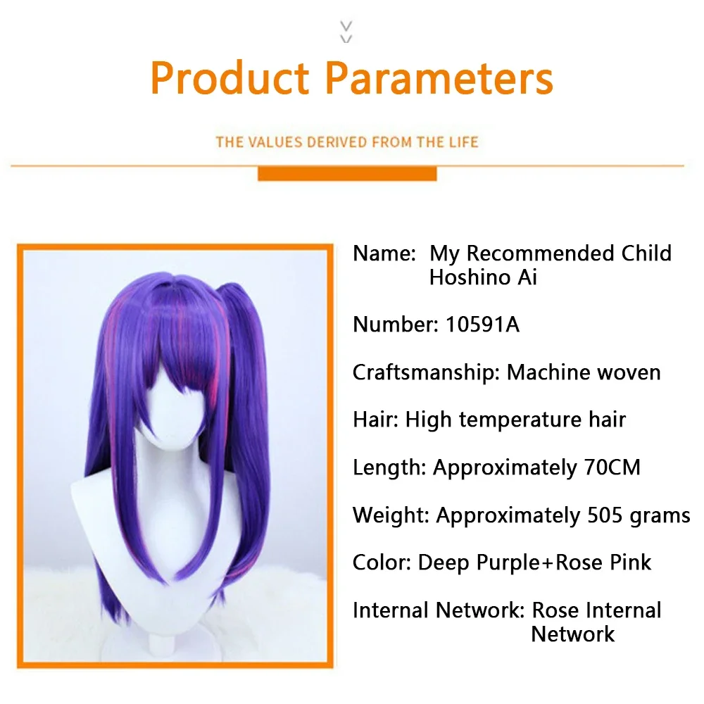 Oshi no Ko Anime Cosplay Pruikenset - Aqua Ruby Kana Akane Memcho 5-karakters haar met verstelbare bandjes voor conventiepartij