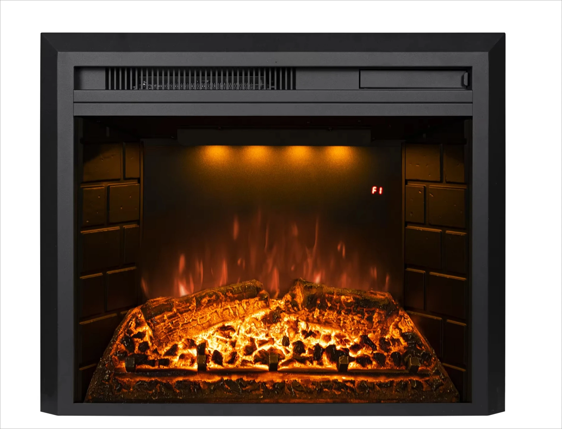 

30 Inches Decorative Electric Fireplace With Heat Multicolorful LED Flames Remote Control Touch Control