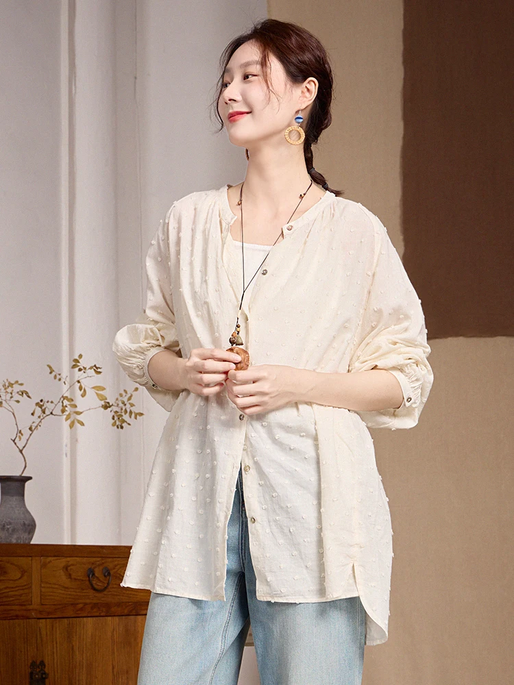 

Легкая хлопковая куртка Gujia Han Haax с вышивкой, универсальная, свободного кроя, стройнящая, с защитой от солнца, с 3D цветочным дизайном