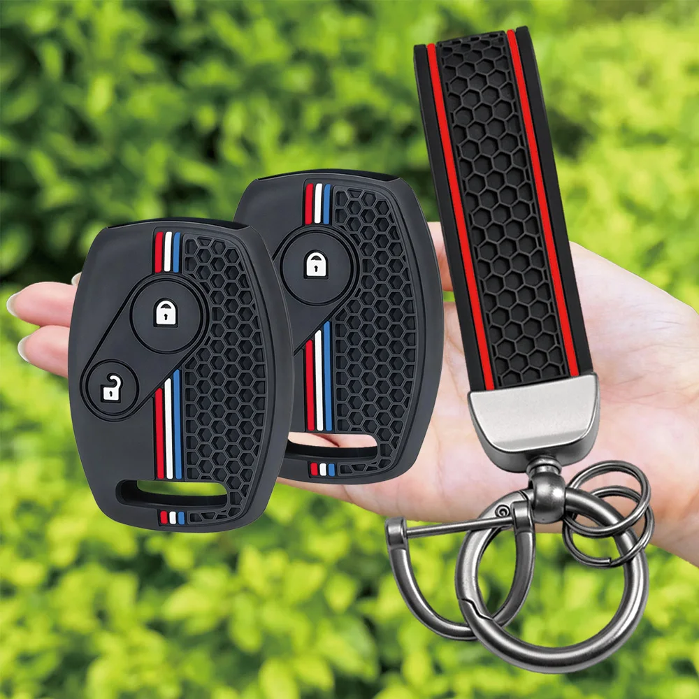For Honda Accord Civic FR-V Jazz CR-V Stream Acura CSX Flexible Remote Fob Case With Wrist Strap And Carabiner