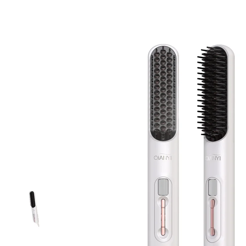 Portable Rechargeable Dual-Purpose Electronic Comb Negative Ion Hair Straightener Curling Iron for Women Dormitory Household Use