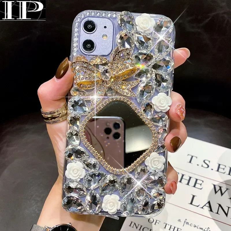 Find X3 Pro Rhinestone Case For Oppo Realme C25 C21 C15 C12 7i 7pro XT 2020 Reno 5 6Z  Bling Shinny Luxury Crystal Stone Cases