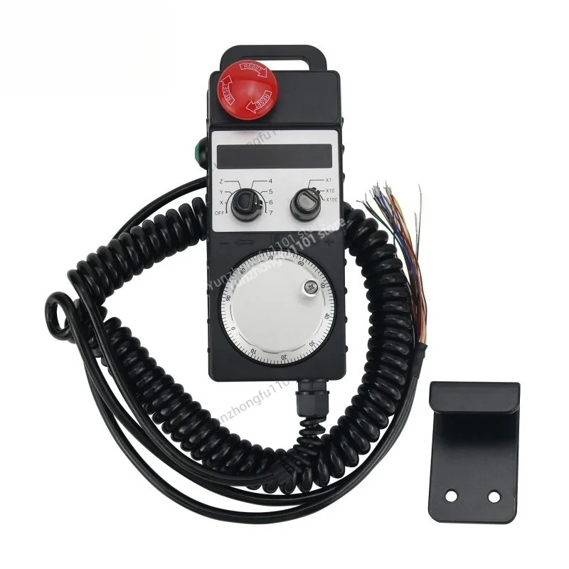 OMT004 7Axis CNC MPG Handwheel 100PPR 5V Universal Manual Pulse Generator With Emergency‑Stop Button