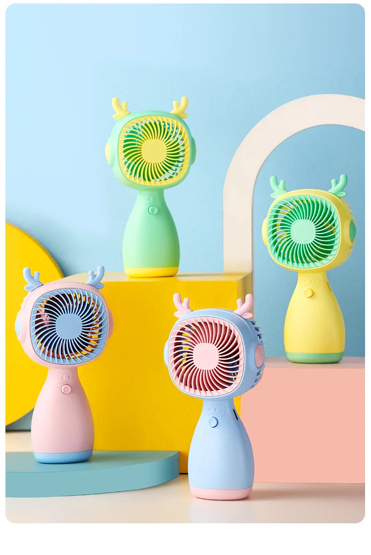 Powerful Wind USB Rechargeable Plastic Mini Handheld Fan Portable Pocket Personal Small Desk Cooling Fan Travel Casual Daily Use