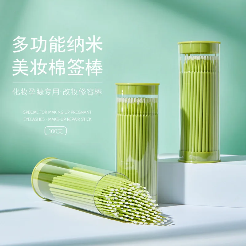 3PCS non-disposable 100-count makeup nano cotton swabs