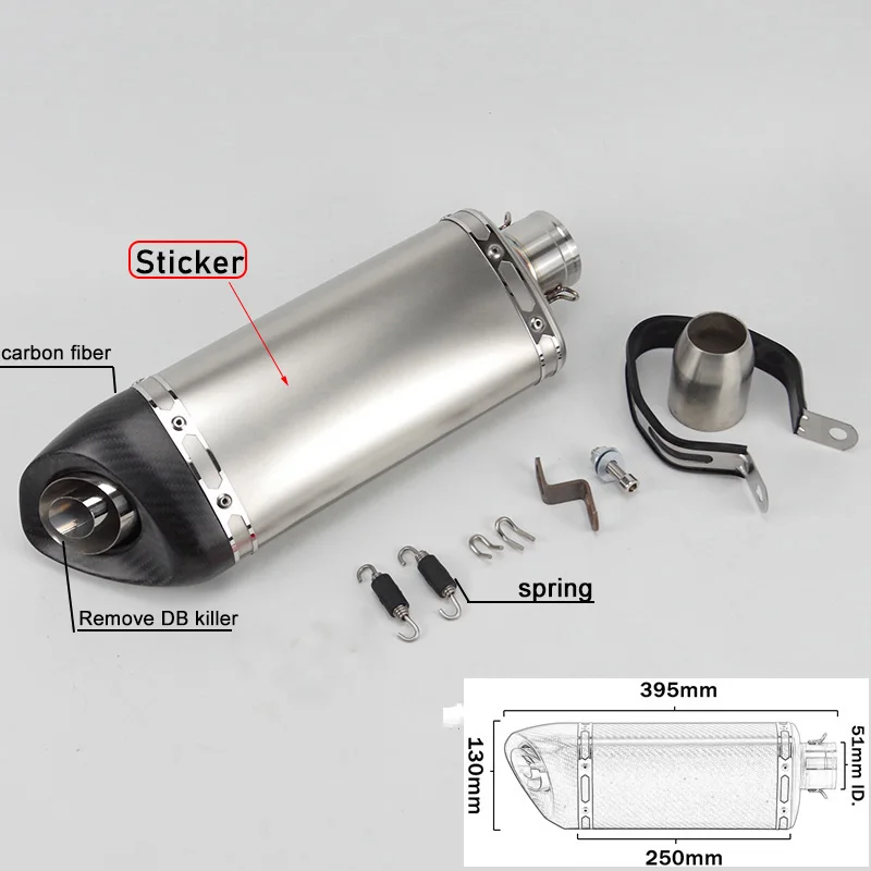 Universal Carbon Fiber Exhaust Pipe DB Killer for 690 GSX R 600 750 Z800 Z900 Motorcycle Universal Modified Parts