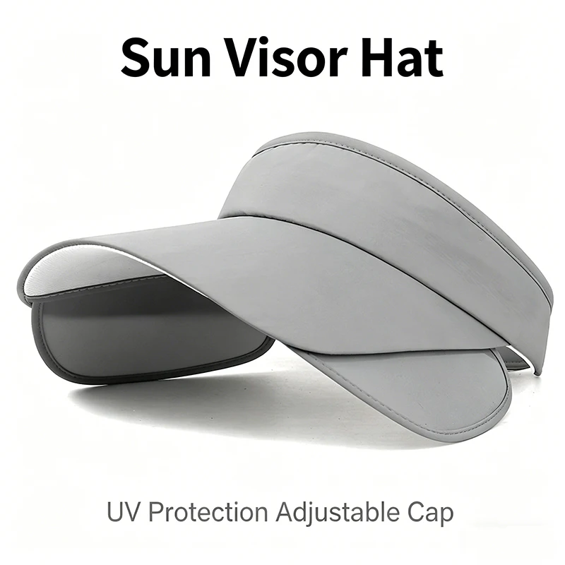 Summer Empty Top Sun Hat Adjustable Retractable Brim UV Protection Visor Cap for Men Women Golf Running