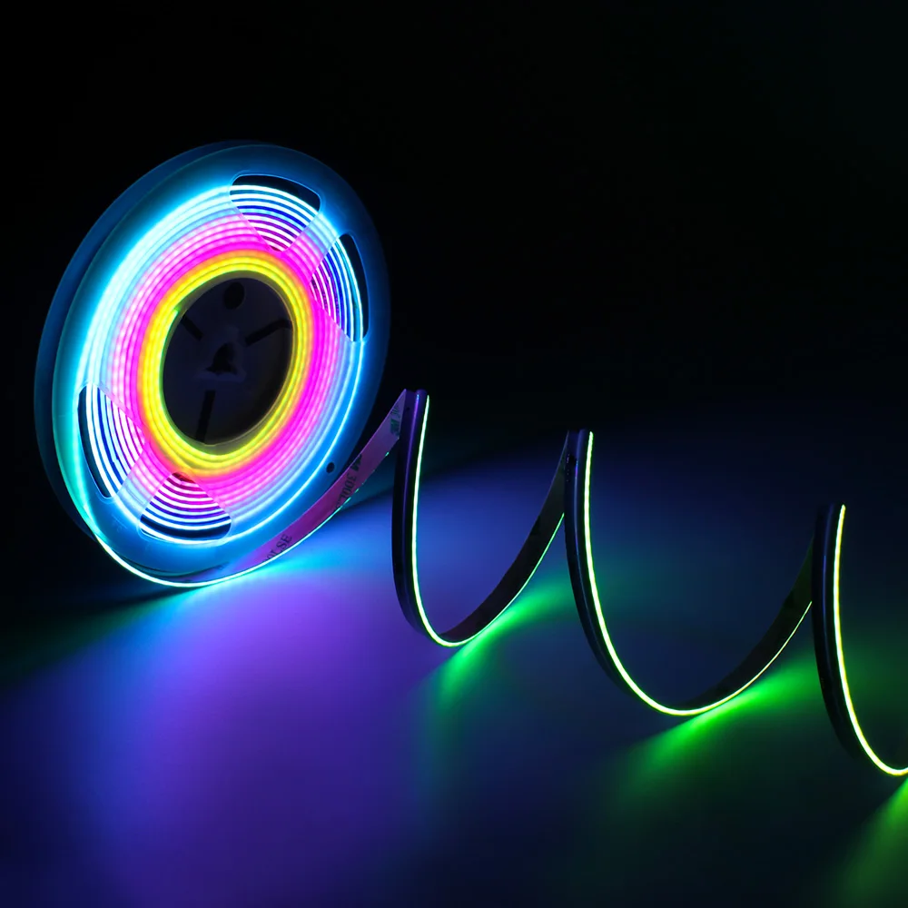 Side View COB SPI-RGB LED Strip Light Neon Addressable Dream Colour DC 24V Tape Light for DIY Decor WS2811