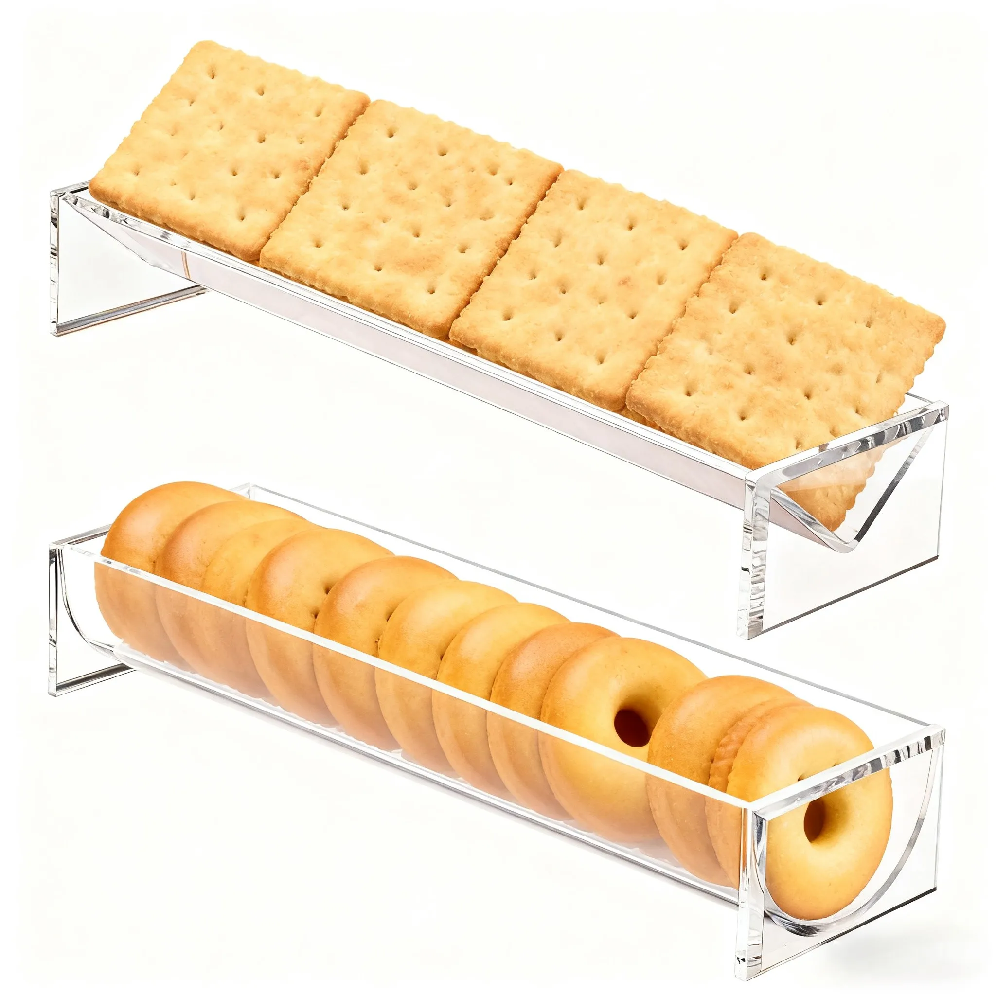 Home Entertaining Acrylic Cracker Tray Clear Acrylic Serving Tray Cookie Tray Clear Snack Tray Compact Size Design