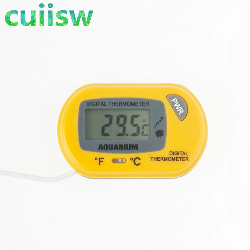 Digital LCD Aquarium Thermometer Waterproof Fish Tank Sensor with Probe Temperature Sensor Measuring Tool with Suction Cup