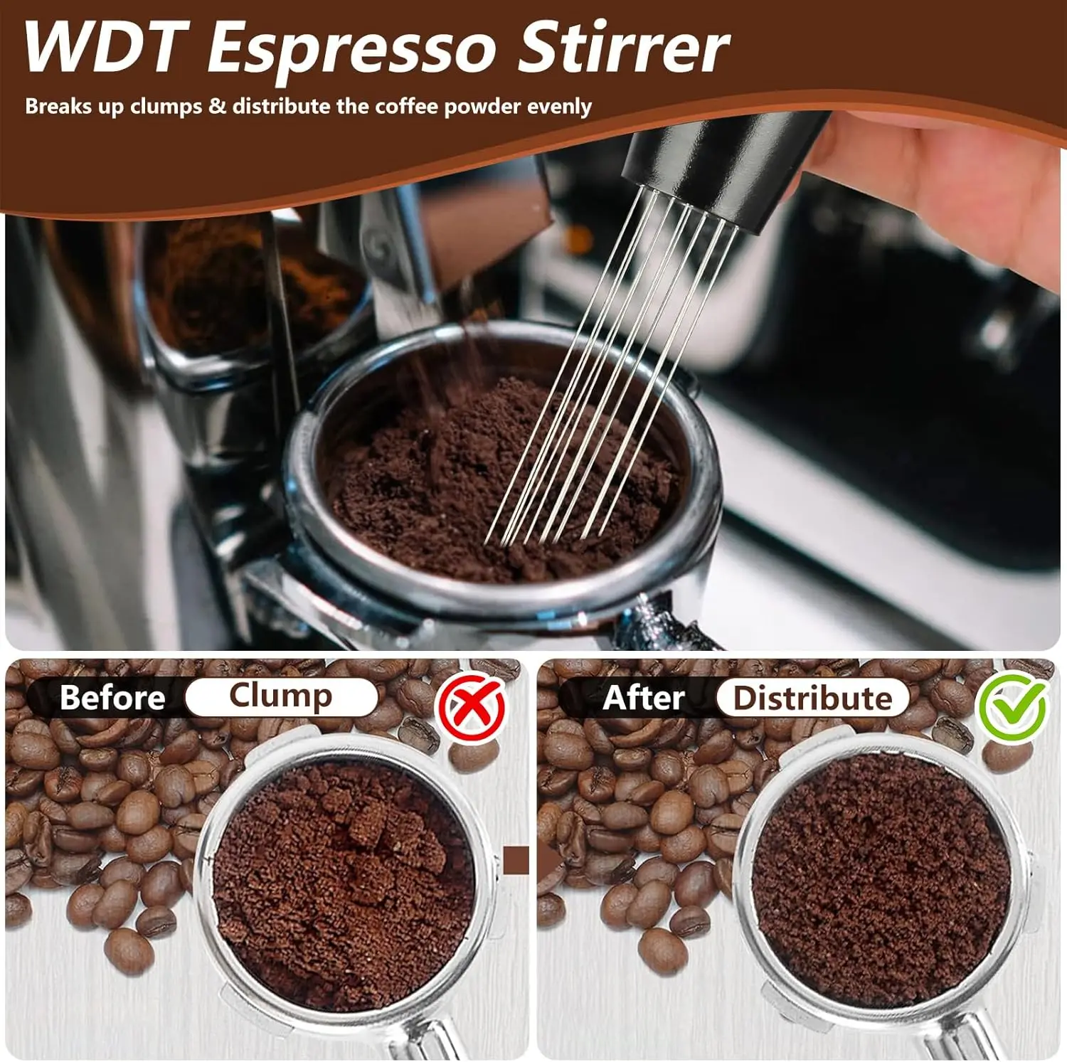 53mm Espresso Tamper Barista Coffee Tamper Italian coffee sets with Calibrated Spring Loaded Steel Coffee Tampers coffee utensil