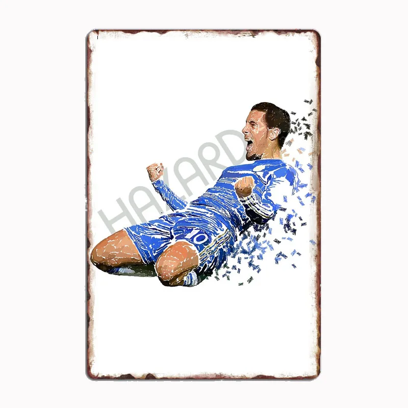 

Eden Hazard Poster Football Player Retro Metal Sign Club Indoor Room Decor Custom Tin Home Wall Decor