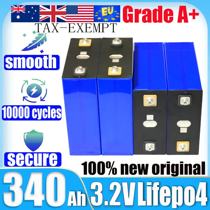 

10000 cycles 3.2V 340ah 320ah LiFePo4 battery DIY 12V 24V 48V RV automotive A-class marine energy storage rechargeable battery