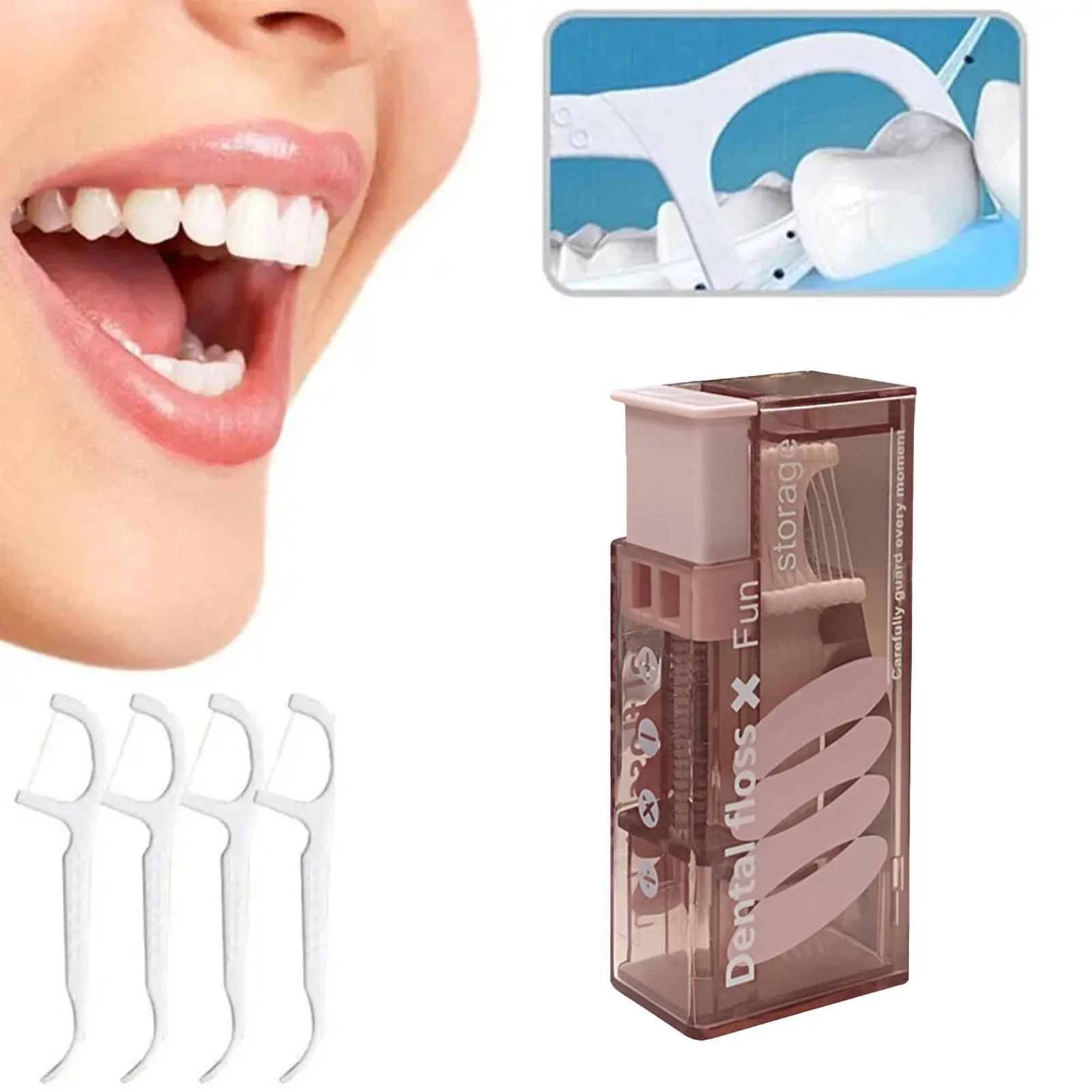 Dental Floss Picks Storage Box Reusable Refillable Disposable Dental Floss Storage Case for Home  Daily Use