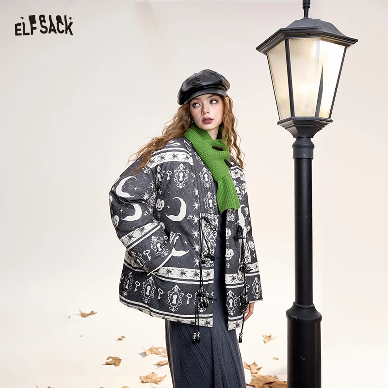 ELFSACK 2025 hiver nouveautés décontracté élégant garniture de fourrure hiver laine mélange manteau pour femme