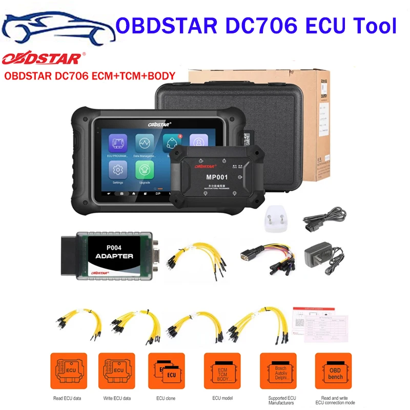 2024 Newest OBDSTAR DC706 ECU Tool Full Version for Car and Motorcycle ECM/ TCM/ BODY Clone by OBD or BENCH with P003 /P004