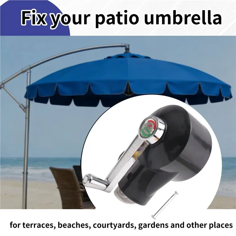 NEW HOT In Stock-Cantilever Umbrella Parts, Patio Umbrella Holder Rocking Handle Adjustable Umbrella Stand Parts Patio Umbrella