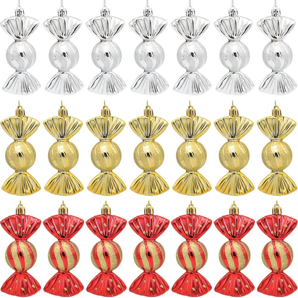 

15 Pcs Christmas Tree Hanging naments Plastic Craft Decor Miniature Design Holiday Party Home Adornment Sweets Gifts