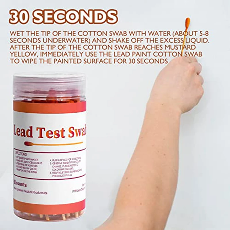 Lead Paint Test Swabs Kit 60 Pcs Lead Test Kit Swabs Home Lead Test Kit Lead Check Swabs Lead Testing Strips