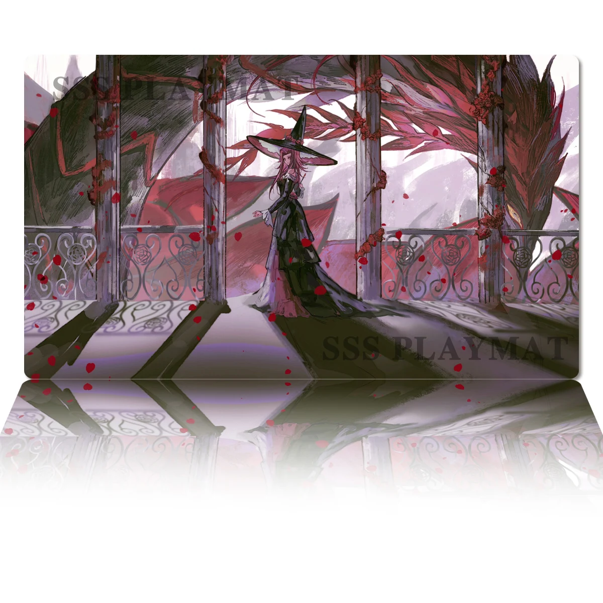 

YuGiOh Playmat Akiza Izinski TCG CCG Коврик Черная Роза Дракон Коврик для настольной игры Коллекционный коврик для карточной игры Коврик для мыши Бесплатная сумка 600x350x2 мм