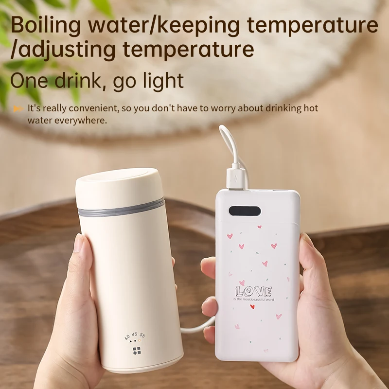

Type-C heating thermostatic cup USB car heating cup 55℃ 304 stainless steel electric cup