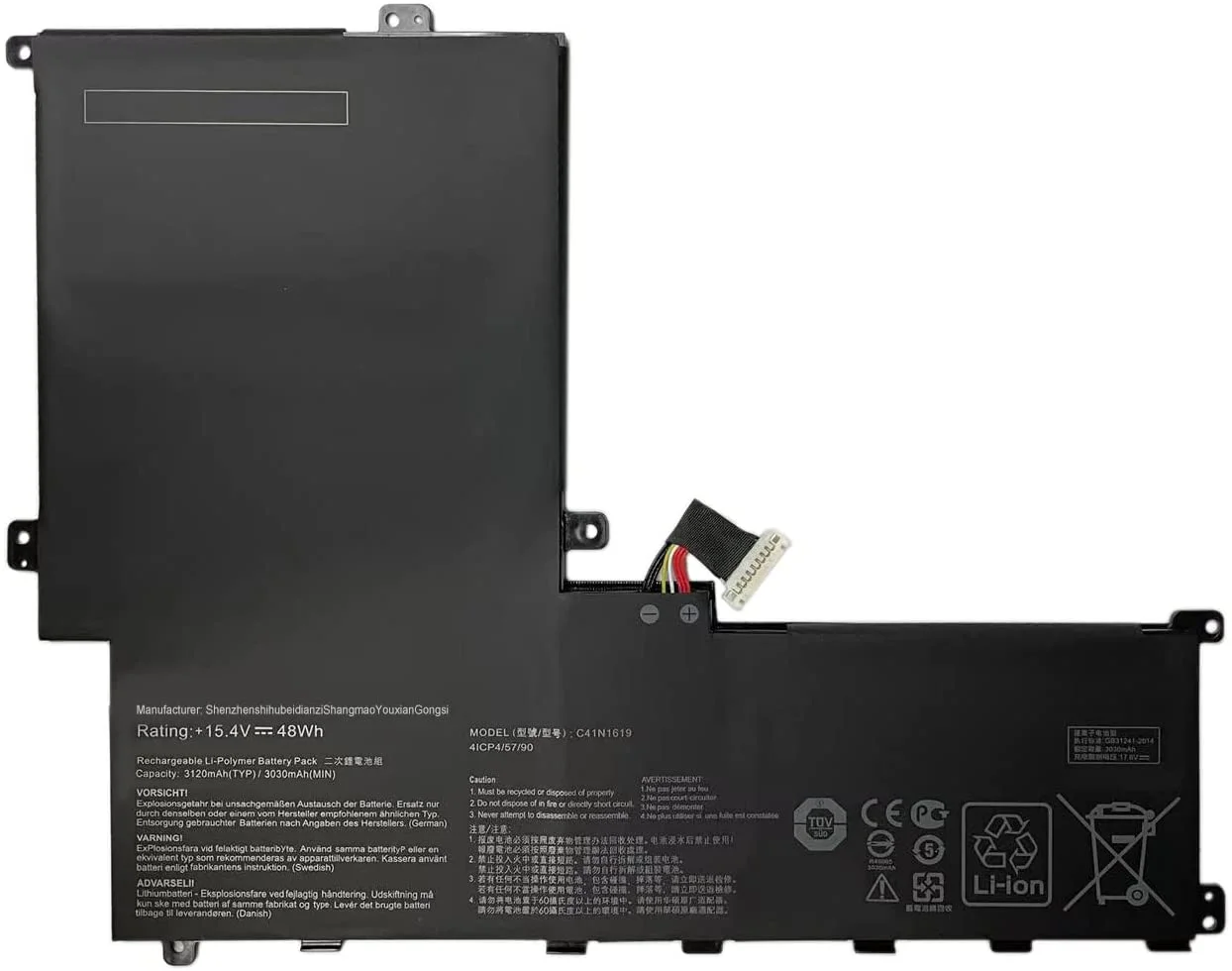 C41N1619 15.4V 48Wh Laptop Battery Replacement for ASUS Pro B9440 B9440UA B9440UA-XS74 B9440UA-XS51 B9440UA7200 B9440UA7500