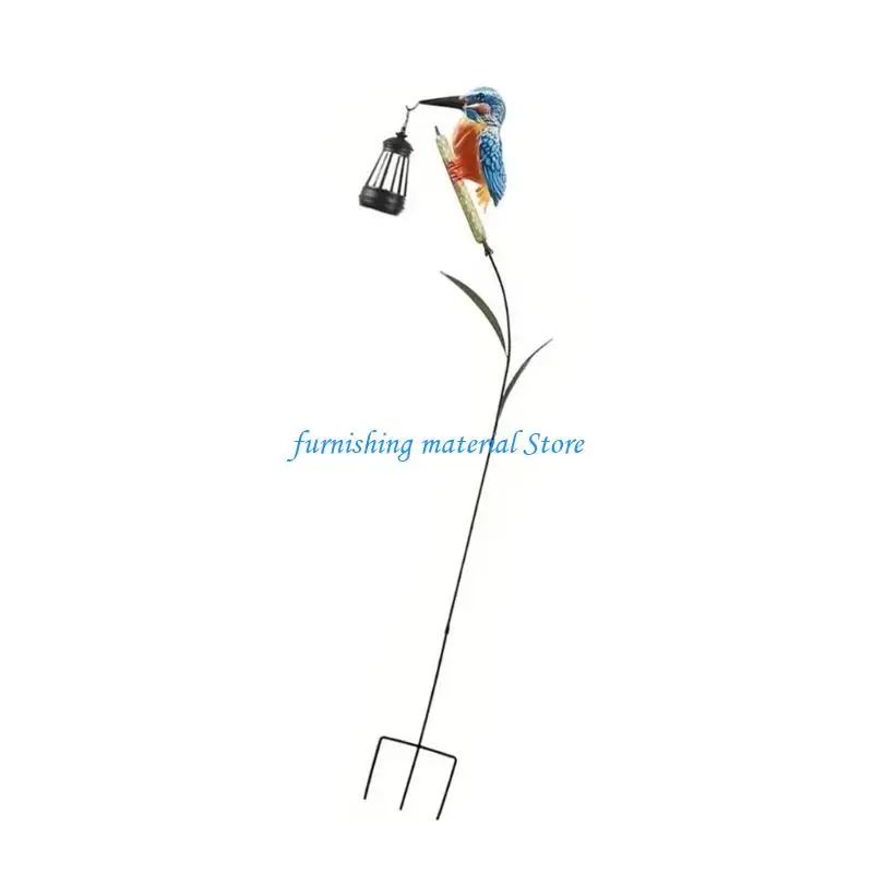 Y5GD Handcrafted Iron Kingfisher Solar Light For Patio Deck And Backyard Walkway