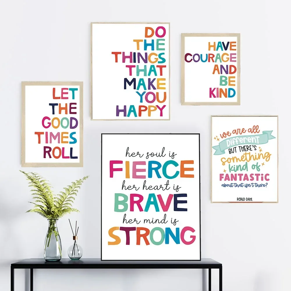 1 Stück Rahmenloses Nordisches Motivations-Textposter Wandkunst Minimalistischer Leinwanddruck für Wohnzimmer Moderne Heimdekoration