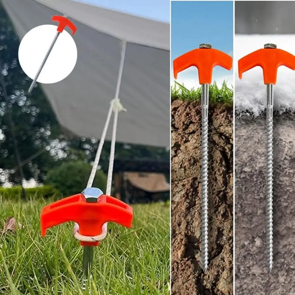 Tent Pegs Ground Anchors Rotating Threaded Tent Stakes Rustproof Ground Nail High Quality Outdoor Camping Tool Accessories