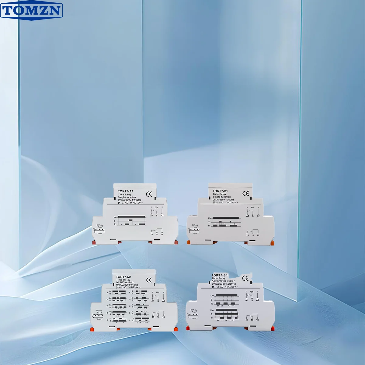 TORT7 Series 10-in-1 Multi-Function Time Relay | ON Delay / OFF Delay / Asymmetric Cycle / Pulse & Interval Timer, 0.1S–10D