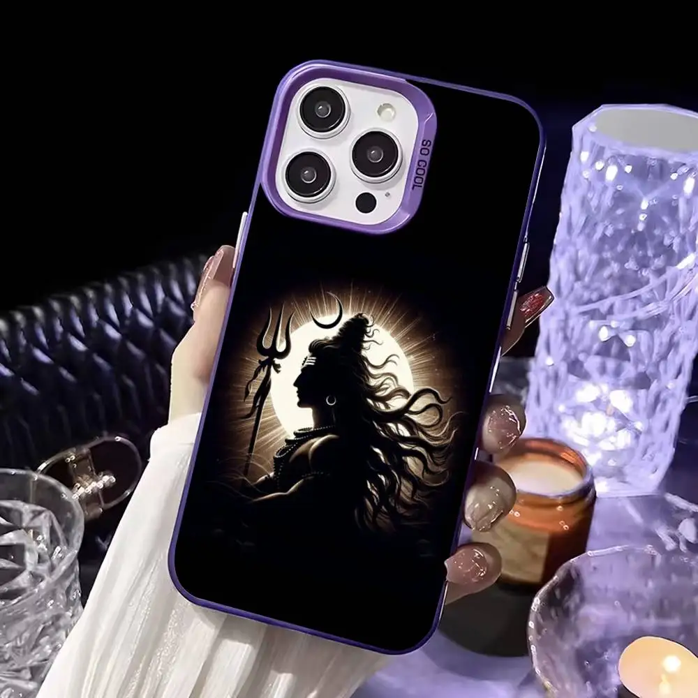 حافظة هاتف Lord Shiva Hindu G-God Buddha لهاتف iPhone17,16,15,14,13,12,11,Mini,Pro,SE,MAX,plus,Purple Matte غطاء سيليكون #4
