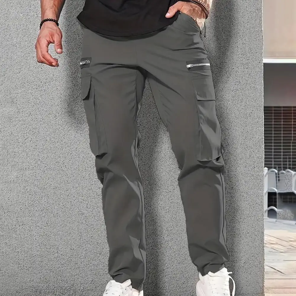 New 2023 Cargo Pants Trousers for Men Full Length Solid Color Loose Multi-pocket Drawstring Pockets Pants Male Cargo Pants 3XL