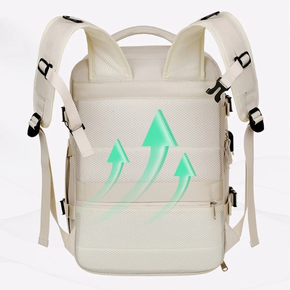 독립적인 신발 수납칸 여행용 가방 배낭 스폰지 등받이 외부 USB 충전 포트 대용량 기내용 가방