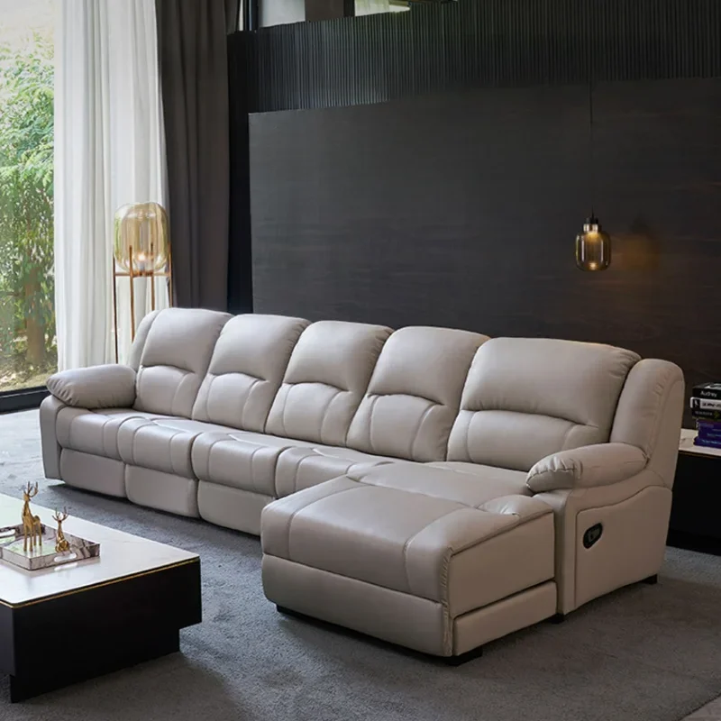 Elektryczna relaksująca nowoczesna sofa krzesło salon rozkładana designerska skórzana sofa segmentowa Loveseat salon Divano meble domowe