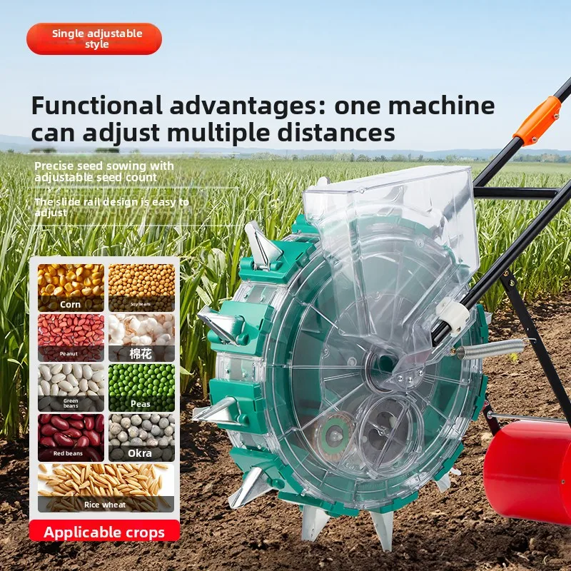 New MultiFunction Reversible Seeder Hand Push Precision Planter for Corn Cotton Soybeans Adjustable Peanut Efficient Crop Sowing