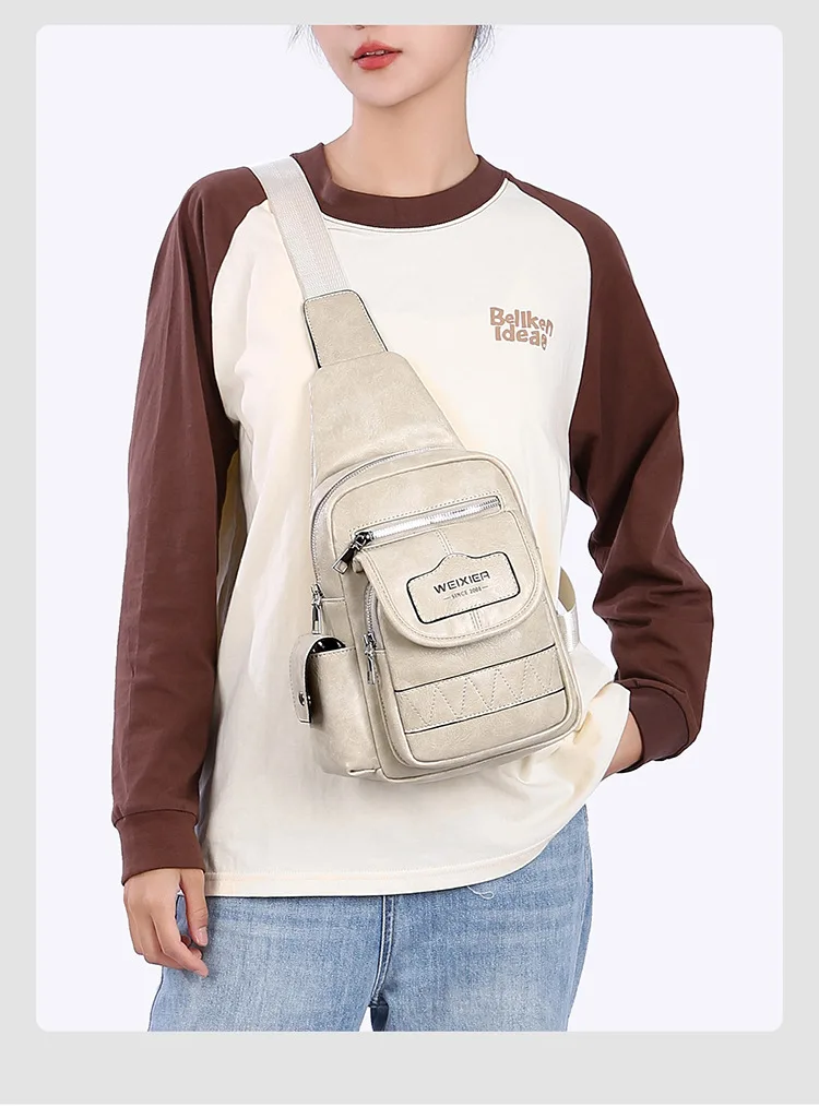 New Men's High-end Retro Chest Bag, Large Capacity Trendy Crossbody Bag, Flip Waterproof Shoulder Bag, Fashionable Shoulder Bag