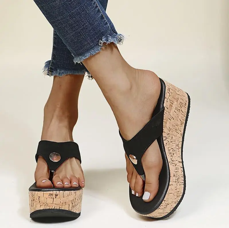 2022 Summer Women\'s Shoes Women Plus Size Beach Women Sandals Wedge Slippers Women Platform Sandals Zapatillas Muje