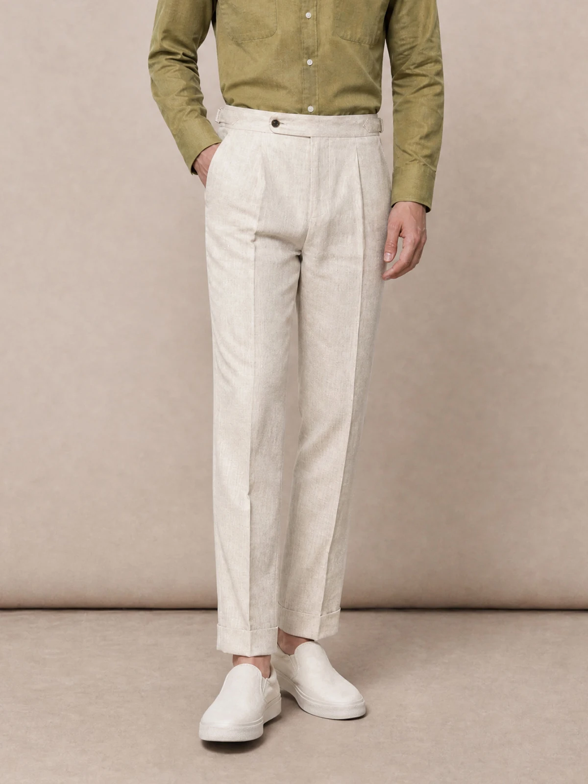 Men's Relaxed Fit Straight Leg 100% Linen Pants For Office Beach Breathable Lightweight Summer Casual Trousers Old Money Style